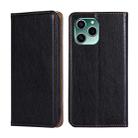 For Honor 60 SE Gloss Oil Solid Color Magnetic Flip Leather Phone Case(Black) - 1