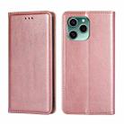 For Honor 60 SE Gloss Oil Solid Color Magnetic Flip Leather Phone Case(Rose Gold) - 1