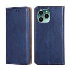 For Honor 60 SE Gloss Oil Solid Color Magnetic Flip Leather Phone Case(Blue) - 1