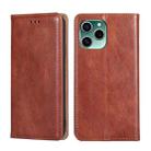 For Honor 60 SE Gloss Oil Solid Color Magnetic Flip Leather Phone Case(Brown) - 1