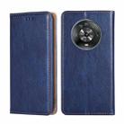 For Honor Magic4 Gloss Oil Solid Color Magnetic Flip Leather Phone Case(Blue) - 1