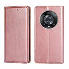 For Honor Magic4 Pro Gloss Oil Solid Color Magnetic Flip Leather Phone Case(Rose Gold) - 1