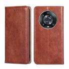 For Honor Magic4 Pro Gloss Oil Solid Color Magnetic Flip Leather Phone Case(Brown) - 1