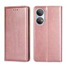 For Honor Play 30 Plus Gloss Oil Solid Color Magnetic Flip Leather Phone Case(Rose Gold) - 1