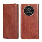 For Honor X30 Gloss Oil Solid Color Magnetic Flip Leather Phone Case(Brown) - 1