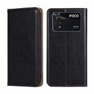 For Xiaomi Poco M4 Pro Gloss Oil Solid Color Magnetic Flip Leather Phone Case(Black) - 1