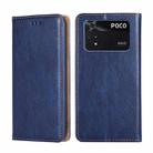 For Xiaomi Poco M4 Pro Gloss Oil Solid Color Magnetic Flip Leather Phone Case(Blue) - 1