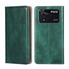 For Xiaomi Poco M4 Pro Gloss Oil Solid Color Magnetic Flip Leather Phone Case(Green) - 1