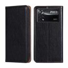 For Xiaomi Poco X4 Pro 5G Gloss Oil Solid Color Magnetic Flip Leather Phone Case(Black) - 1