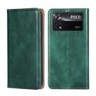 For Xiaomi Poco X4 Pro 5G Gloss Oil Solid Color Magnetic Flip Leather Phone Case(Green) - 1