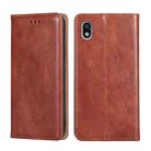 For Sony Xperia Ace III Gloss Oil Solid Color Magnetic Flip Leather Phone Case(Brown) - 1