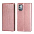 For Nokia G21 / G11 Gloss Oil Solid Color Magnetic Flip Leather Phone Case(Rose Gold) - 1