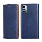 For Nokia G21 / G11 Gloss Oil Solid Color Magnetic Flip Leather Phone Case(Blue) - 1