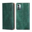 For Nokia G21 / G11 Gloss Oil Solid Color Magnetic Flip Leather Phone Case(Green) - 1