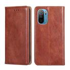 For Ulefone Note 13P Gloss Oil Solid Color Magnetic Flip Leather Phone Case(Brown) - 1