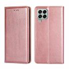 For Samsung Galaxy M33 5G Gloss Oil Solid Color Magnetic Flip Leather Phone Case(Rose Gold) - 1
