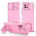 For Samsung Galaxy A03 164mm Stereoscopic Holder Sliding Camshield Phone Case(Pink) - 1