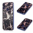 For Xiaomi Redmi Note 7 Plating Marble Pattern Soft TPU Protective Case(Black Gold) - 1