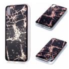 For Xiaomi Redmi 7A Plating Marble Pattern Soft TPU Protective Case(Black Gold) - 1
