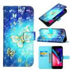 3D Painting Horizontal Flip Leather Case For iPhone 6s/6/7/8/SE 2020/SE 2022 (Golden Butterfly) - 1