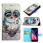 3D Painting Horizontal Flip Leather Case For iPhone 6s/6/7/8/SE 2020/SE 2022 (Grey Owl) - 1