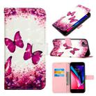 3D Painting Horizontal Flip Leather Case For iPhone 6s/6/7/8/SE 2020/SE 2022 (Rose Butterfly) - 1