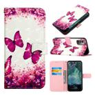 For Nokia G21/G11 3D Painting Horizontal Flip Leather Case(Rose Butterfly) - 1