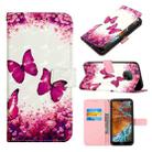 For Nokia G300 3D Painting Horizontal Flip Leather Case(Rose Butterfly) - 1