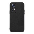 For Xiaomi 12 / 12X Falette Texture PU Shockproof Phone Case(Black) - 1