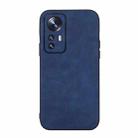 For Xiaomi 12 Pro Morocco Texture PU Shockproof Phone Case(Blue) - 1