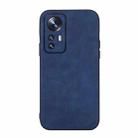 For Xiaomi 12 / 12X Morocco Texture PU Shockproof Phone Case(Blue) - 1