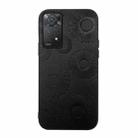 For Xiaomi Redmi Note 11 Pro Sunflower Pattern PU Shockproof Phone Case(Black) - 1