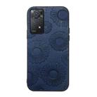 For Xiaomi Redmi Note 11 Pro Sunflower Pattern PU Shockproof Phone Case(Blue) - 1