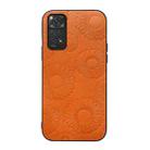 For Xiaomi Redmi Note 11 / Note 11S 4G Sunflower Pattern PU Shockproof Phone Case(Orange) - 1