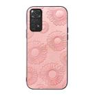 For Xiaomi Redmi Note 11 / Note 11S 4G Sunflower Pattern PU Shockproof Phone Case(Pink) - 1