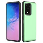 For Galaxy S20+ Mocha 2 in 1 Metal Magnetic Shockproof PC + TPU Case with Card Slots & Holder & Mirror(Mint Green) - 1