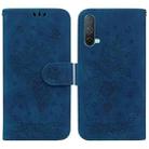 For OnePlus Nord CE 5G Butterfly Rose Embossed Leather Phone Case(Blue) - 1