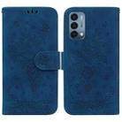 For OnePlus Nord N200 5G Butterfly Rose Embossed Leather Phone Case(Blue) - 1