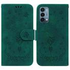 For OnePlus Nord N200 5G Butterfly Rose Embossed Leather Phone Case(Green) - 1