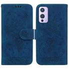For OnePlus 9 US & EU Version Butterfly Rose Embossed Leather Phone Case(Blue) - 1