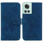 For OnePlus 10R / Ace Butterfly Rose Embossed Leather Phone Case(Blue) - 1