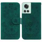 For OnePlus 10R / Ace Butterfly Rose Embossed Leather Phone Case(Green) - 1