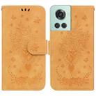 For OnePlus 10R / Ace Butterfly Rose Embossed Leather Phone Case(Yellow) - 1