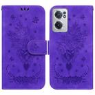 For OnePlus Nord CE 2 5G Butterfly Rose Embossed Leather Phone Case(Purple) - 1