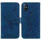 For OnePlus Nord N10 5G Butterfly Rose Embossed Leather Phone Case(Blue) - 1