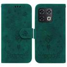 For OnePlus 10 Pro 5G Butterfly Rose Embossed Leather Phone Case(Green) - 1