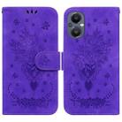 For OnePlus Nord N20 5G Butterfly Rose Embossed Leather Phone Case(Purple) - 1