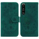 For Sony Xperia 1 III Butterfly Rose Embossed Leather Phone Case(Green) - 1