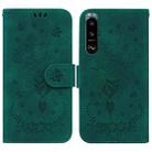 For Sony Xperia 5 III Butterfly Rose Embossed Leather Phone Case(Green) - 1
