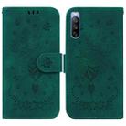 For Sony Xperia 10 III Butterfly Rose Embossed Leather Phone Case(Green) - 1